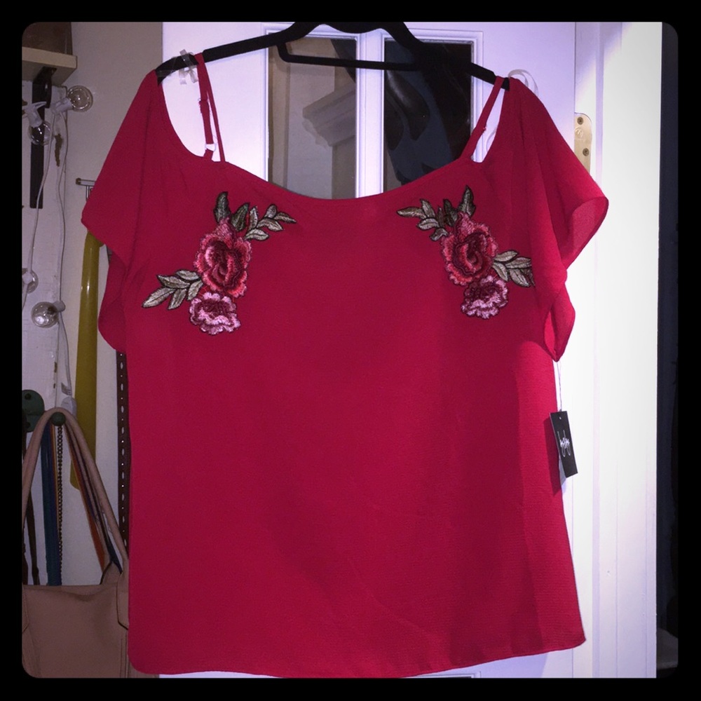 Off the Shoulder Embroidered Top